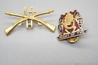 Pre-WWI 14th Infantry Regiment Officer H Co. Hat Badge &amp; WWII DI Unit Pin