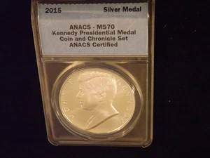 2015     Kennedy Presidential  Medal      ANACS  MS 70 - Picture 1 of 2