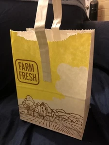 Farm Fresh Papiertüte, ca. 4 x 6 x 8" hoch, Vintage Bauernhof Ständer - Bild 1 von 5
