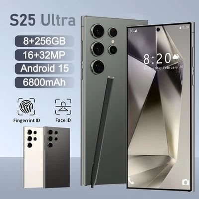 NEW S25 Ultra 5G Unlocked Smartphone 256GB Android 15 Dual SIM 7.0" Mobile Phone - Image 1 of 4
