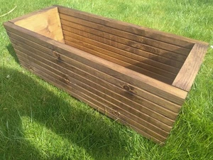 Garden Wooden Planter Trough Veg Wood Flower Herb Boxes READY MADE - Picture 1 of 4