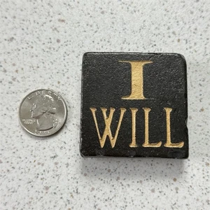 I Will Positive Affirmation Message Schwarz Gold Lackiert Stein Kühlschrankmagnet 53495 - Bild 1 von 3