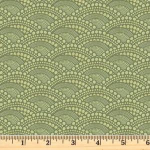 Chicken Scratch Green Scallops Dotty Cotton Fabric Sale 5727 G Fabric by half yd - Bild 1 von 2