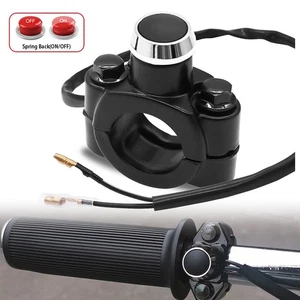 7/8" Motorcycle Switches Handlebar Momentary Horn Start Switch Button Aluminum - Picture 1 of 9