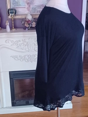 Túnica/fondo de encaje negro Design History para mujer diseño talla 1X nuevo Foto 1 de 4