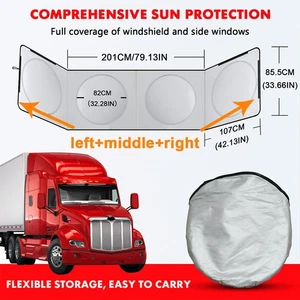 Car Windshield Cover Side Windows Foldable Sun Shade Cover For Truck 201CM*85CM - Bild 1 von 19