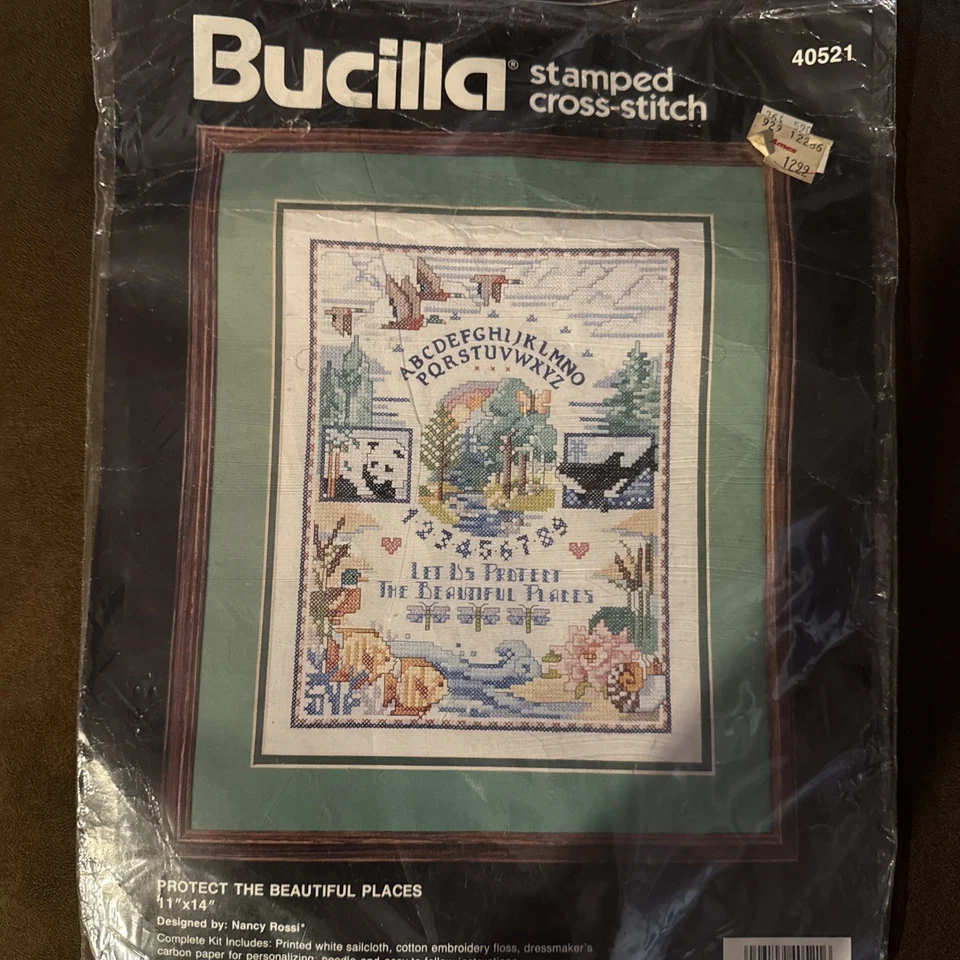 Protect The Places 11 X 14 in Stamped Cross Stitch Kit 40521 Bucilla