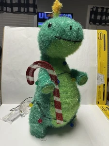 TARGET WONDERSHOP CHRISTMAS LIT TINSEL T REX DINOSAUR 26” WORKS - ORIG BOX - Picture 1 of 5