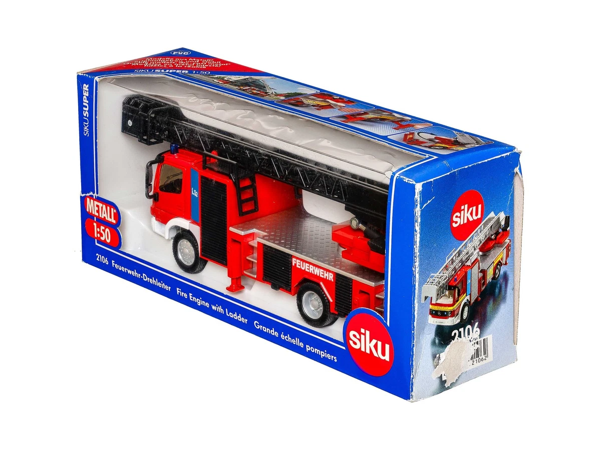 Bburago Feuerwehrauto IVECO MAGIRUS 150-E 28 - Die-Cast Modell 1:55 Mit Ausziehbarer Leiter