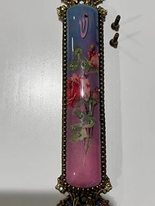 Michal Negrin rosa Messing jüdische Mezuzah Mezzuzah Gehäuse 6,25 cm lang - Bild 1 von 8