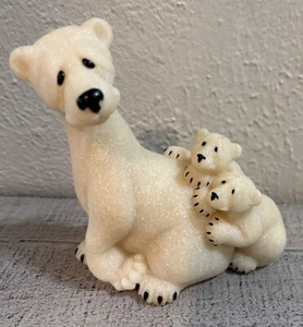 Quarry Critters. Mama Polar Bear W/Cubs 6” T ~ 2002 Second Nature Design - Picture 1 of 4