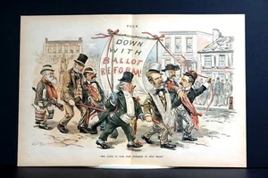 Ballot Reform League 1890 v DANA GORMAN HILL QUAY BUTLER MANLEY FORAKER Print - Picture 1 of 11