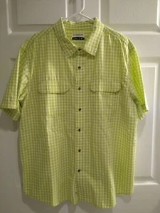 Magellan Outdoors Men's Shirt Size XL Light Green & White Gingham Short Sleeves - Picture 1 of 5