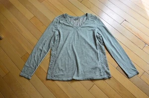 Ariat Lace Trimmed Top Size XL Gray - Picture 1 of 10