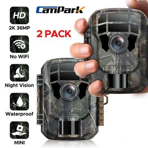 2xCamera Mini Caccia Trail Camera Fauna Selvatica 36MP 2K Scouting Cam No WIFI IP56 - Foto 1 di 7