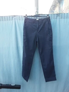 Gap Navy Blue Stretchy Cotton High Rise Straight Leg Ankle Khaki Trousers UK 10 - Picture 1 of 4