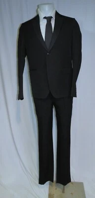 Valentino Solid Black Unlined Heavy Two Button Suit 38R NWT $2290 - Image 1 of 4