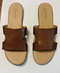 Sandali estivi casual Time And Tru da donna marroni slip on memory foam taglia 9,5 - Foto 1 di 5