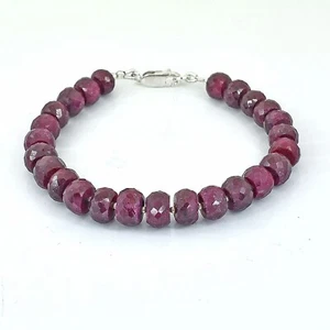 Genuine Earthmind Ruby Gemstone Beaded, Handmade Bracelet. - Picture 1 of 10
