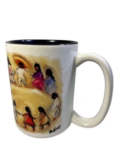 Ted De Grazia Mug Coffee Cup Los Ninos Children Dancing Black Interior Signed - Picture 1 of 14