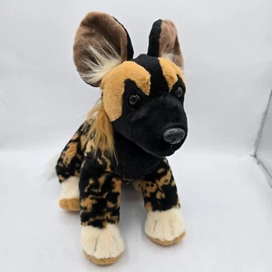Wild Republic HYENA AFRICAN DOG Calico 11" Inch Plush Stuffed Animal Black Tan - Picture 1 of 9