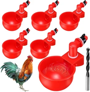 6 Abbeveratoio Automatico Bevitore per Pollame Galline Tazze per Acqua Potabile - Foto 1 di 6
