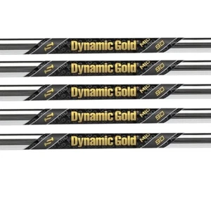 Set of 5 True Temper Dynamic Gold Mid 90 Iron Shafts Steel R300 Regular .370 Tip - Picture 1 of 6