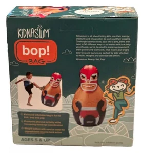Kidnasium 'Wrestler' Inflatable 40" Punching Bop Bag for Kids Red / White Age 5+ - Picture 1 of 15