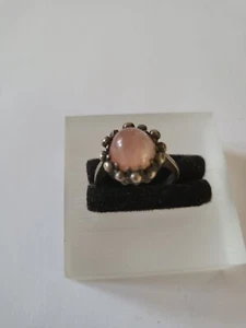 JUGENDSTIL 835er SILBER RING ROSENQUARZ MEISTERPUNZE DESIGNERSCHMUCK - Bild 1 von 4