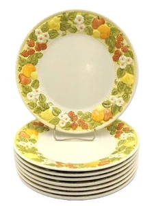 PLATO DE CENA DELLA ROBBIA de Metlox Frutas/Flores 10 5/8 en Vernon Ware 1 de 8 - Imagen 1 de 6