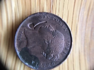 Britanniar Reg Fid Def Victoria Dei Gratia 1854 Penny. ERROR. - Image 1 of 4