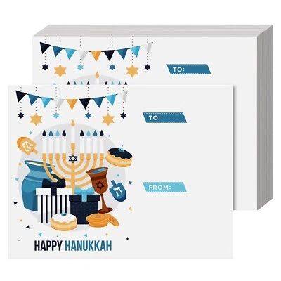 Happy Hanukkah Greeting Cards, Jewish Holiday Complimentary Note Cards, 25 Qty - Image 1 of 4