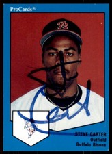 1989 PROCARDS STEVE CARTER ROOKIE AUTO BUFFALO BISONS #1665