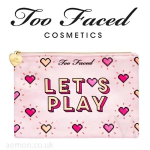 Too Faced Let's Play pink patern cosmetic make up bag, pouch ORIGINAL - Picture 1 of 2