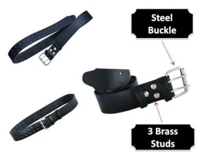 Scaffolding Black Leather Tool Belt | 5PCS | Heavy Duty Top Quality Work Belt - Picture 1 of 9
