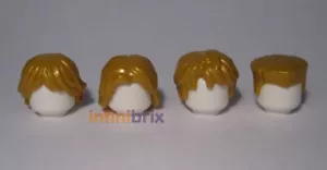 4x Lego Pearl Gold Male Hair Pieces NEW - Picture 1 of 1