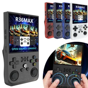 R36Max Retro Handheld Video Game Console 128GB Linux System 3.5 Inch IPS Screen- - Picture 1 of 16