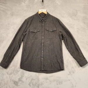 French Connection Men's Shirt SIZE M GREY COTTON WARM FLANNELETTE LONG SLEEVE - Picture 1 of 10