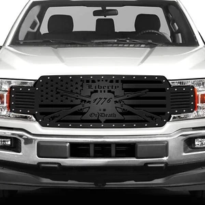 300 INDUSTRIES Steel Grille for 18-20 Ford F-150 W/ CAMERA MT - LIBERTY OR DEATH - Picture 1 of 3