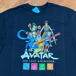 NUEVO CON ETIQUETAS Camiseta Retro Avatar the Last Airbender Hombres L Negra Nickelodeon Anime - Imagen 1 de 7