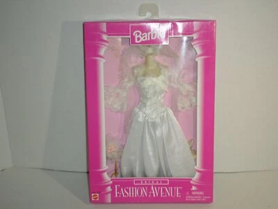 Barbie Fashion Avenue Bridal White Gown W Lace Bows 1996 NEW #15897 - Image 1 of 4