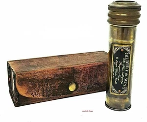 Kaléidoscope vintage en laiton avec étui ancien cadeau de collection maritime... - Picture 1 of 5