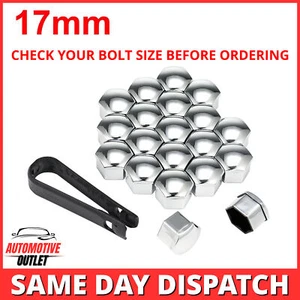 20PCS 17mm WHEEL NUT BOLT COVER CAPS, CHROME FOR VW BMW MERCEDES, UNIVERSAL ITEM - Picture 1 of 7