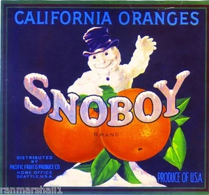 Estampado en caja de frutas cítricas naranja de Seattle Washington Snoboy de Navidad - Imagen 1 de 1