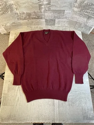 Suéter grande de lana de cordero vintage Nordstrom para hombre rojo granate cuello en V Hong Kong Foto 1 de 4