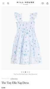 Hill House Tiny Nap Dress White/Blue Botanical Retail $88 Size 4-6Y - Picture 1 of 7