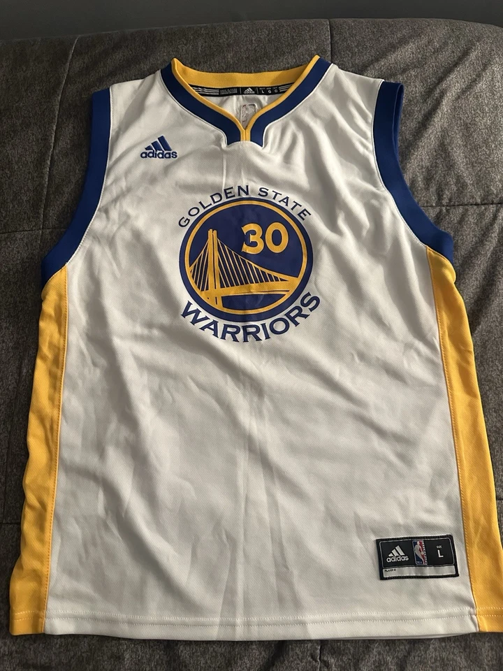 NBA Golden State Warriors 2016 #30 Curry Basketball Jersey Adidas Size L Youth - Image 1 of 4