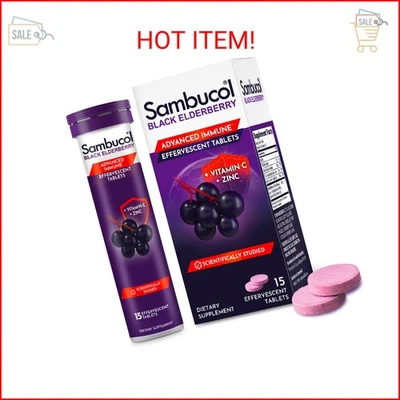 Tabletas efervescentes Sambucol saúco negro - saúco con zinc y vitaminas Foto 1 de 2