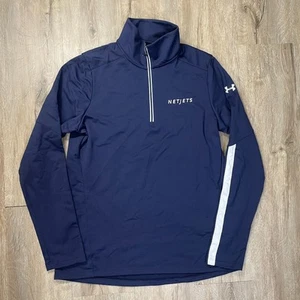 Under Armour Men's 1/4 Zip NetJets Blue Navy Medium Loose Pullover - Picture 1 of 6