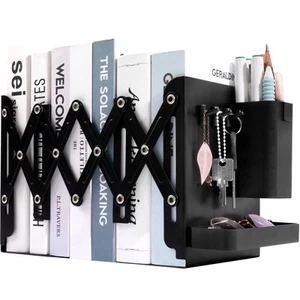 Sujetalibros ajustables, extremos de libro de metal de 19" para libros pesados, sujetalibros de 2 divisores... - Imagen 1 de 7